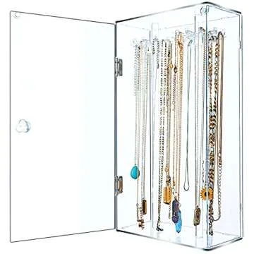 Elegant Acrylic Necklace Holder Organizer with 24 Hooks