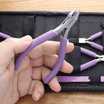Beadsmith Fashion Color Pliers Set – 8 Tools with Clutch for Jewelry Making