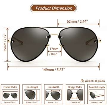 Xpectrum Aviator Sunglasses for Men and Women - UV400 Protection