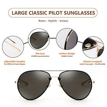 Xpectrum Aviator Sunglasses for Men and Women - UV400 Protection