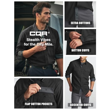 CQR Men's Soft Cotton Flannel Long Sleeve Shirt