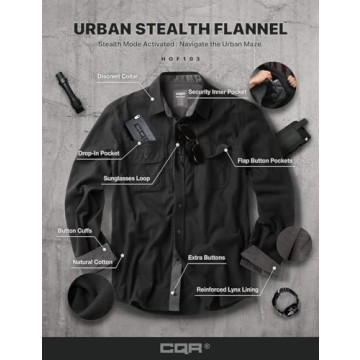 CQR Men's Soft Cotton Flannel Long Sleeve Shirt