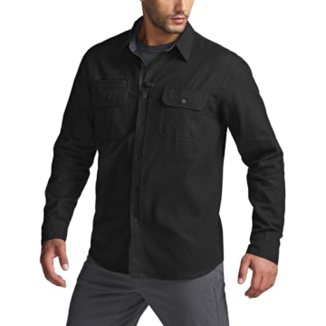 CQR Men's Soft Cotton Flannel Long Sleeve Shirt