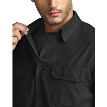 CQR Men's Soft Cotton Flannel Long Sleeve Shirt