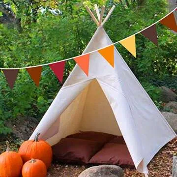 32Ft Autumn Pennant Garland for Thanksgiving and Fall Parties