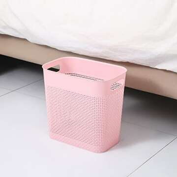 UUJOLY Plastic Trash Can Wastebasket, Garbage Container Basket for Bathrooms, Kitchens, Offices, Kid...