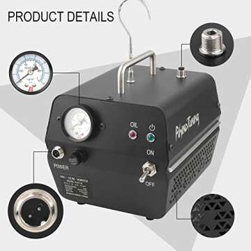 RTrhinoTuning Automotive Smoke Machine Leak Detector with Built-in Air Pump, Pressure Gauge and Low Oil Light, Fuel Tank System Leakage Tester for All 12V Vehicles