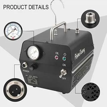 RTrhinoTuning Automotive Smoke Machine Leak Detector with Built-in Air Pump, Pressure Gauge and Low Oil Light, Fuel Tank System Leakage Tester for All 12V Vehicles
