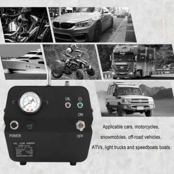 RTrhinoTuning Automotive Smoke Machine Leak Detector with Built-in Air Pump, Pressure Gauge and Low Oil Light, Fuel Tank System Leakage Tester for All 12V Vehicles