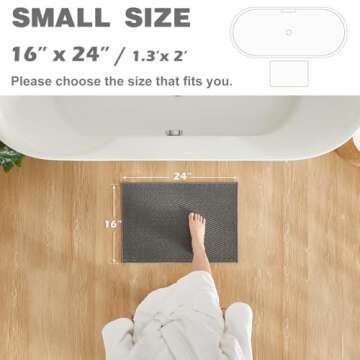 Bathroom Rugs Non Slip Washable, Super Absorbent Thin Bath Mat for Bathroom Small Quick Dry Low Pile...