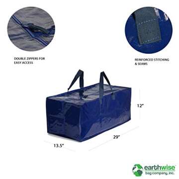 Earthwise Storage Bags Extra Large Heavy Duty Reusable Moving Totes w/Zipper