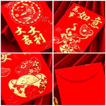 36PCS Chinese Red Envelopes for Festive Gifting
