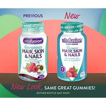 Vitafusion Gorgeous Hair, Skin Nails Multivitamin Gummy Vitamins, plus Biotin and Antioxidant vitami...
