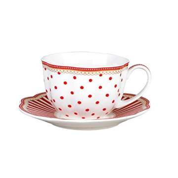 Grace Teaware Red Dot 9-Ounce Tea/Coffee Cup Set