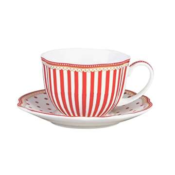 Grace Teaware Red Dot 9-Ounce Tea/Coffee Cup Set