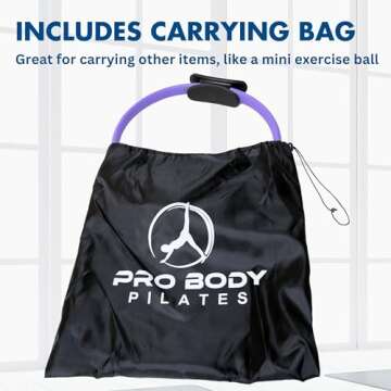 ProBody Pilates Ring Circle – 14 Inch Fitness Ring for Yoga and Other Workouts, Focusing on Toning Inner Thighs, Arms, Core and Back, at Home Pilates Equipment (Purple)