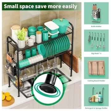 MOUKABAL Over The Sink Dish Drying Rack | Stylish & Practical