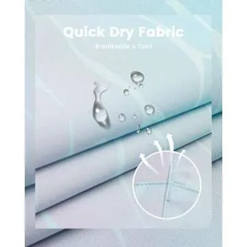 maamgic 2 in 1 Mens Swim Trunks 7 Inch Swim Shorts Swim Suits Board Shorts Gradient Water Ripple-Pink Blue X-Large