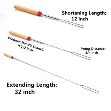 Marshmallow Roasting Sticks Set of 12 for Campfire Fun