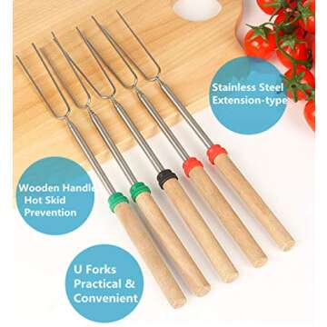 Marshmallow Roasting Sticks Set of 12 for Campfire Fun