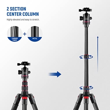 Neewer 79 Inches Carbon Fiber Tripod - Lightweight & Versatile