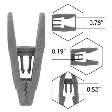 Tinfol Gray Velvet Hangers Clips Pack of 24, Pants Hangers Velvet Clips, Large Opening Clip Strong Finger Flocked Clips Perfect for Use with Slim-line Clothes Velvet Hangers