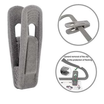 Tinfol Gray Velvet Hangers Clips Pack of 24, Pants Hangers Velvet Clips, Large Opening Clip Strong Finger Flocked Clips Perfect for Use with Slim-line Clothes Velvet Hangers