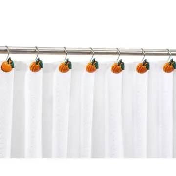 Decorative CHICTIE Pumpkin Shower Curtain Hooks, 12Pcs