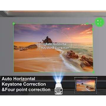 Magcubic Mini Projector 4K 1080P Support, Portable Projector WiFi6 Bluetooth 5.0 Android 11, Smart Projector Auto Horizontal Correction,180°Rotatable Outdoor Movie Projector Compatible with Phone