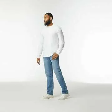 Gildan Men's DryBlend Long Sleeve T-Shirt, Style G8400, 2-Pack, White, 2X-Large