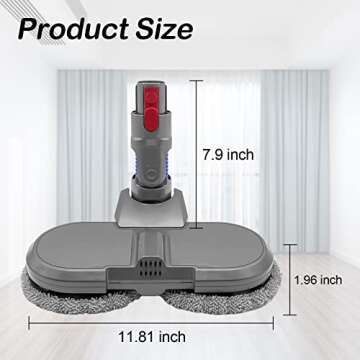 Garbage fighter Electric Mop Head Attachment Compatible with Dyson V7 V8 V11 V10 Models, Vacuum Clea...