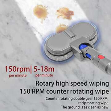 Garbage fighter Electric Mop Head Attachment Compatible with Dyson V7 V8 V11 V10 Models, Vacuum Cleaner Head, Mop Cleaner Head, Hardwood Floor Attachment
