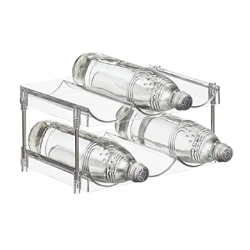 Nate Home by Nate Berkus 6-Bottle Water and Wine Bottle Organizer | Free Standing Plastic Holder for...