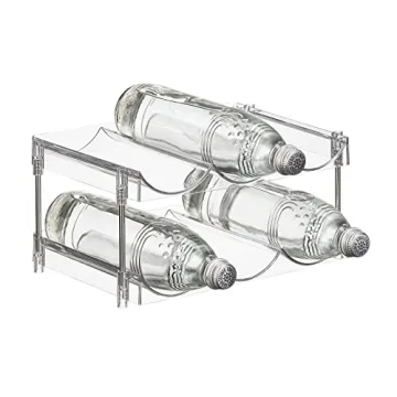 Nate Home by Nate Berkus 6-Bottle Water and Wine Bottle Organizer | Free Standing Plastic Holder for...
