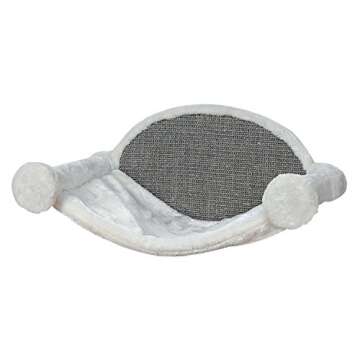 TRIXIE Wall Mounted Cat Lounge Set, Hammock and Condo with Two Steps, Cat Furniture, Scratching Post, Gray