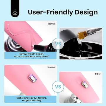 Beetles 35ML Rhinestone Glue for Nails, Gel Nail Glue for Nail Charms Decoration Super Strong Bling Gel for Nail Gem Glue Nail Art Jewels Nail Crystals Beads Diamonds 3D Beauty Gift