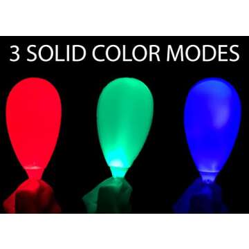 Pack of 2 Light Shakers LED Light Up Maracas - Choose From Multiple Modes: Solid Red, Green, and Blue; Plus COLOR CHANGE (Alternates Colors With Every Shake)
