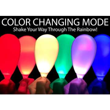 Pack of 2 Light Shakers LED Light Up Maracas - Choose From Multiple Modes: Solid Red, Green, and Blue; Plus COLOR CHANGE (Alternates Colors With Every Shake)