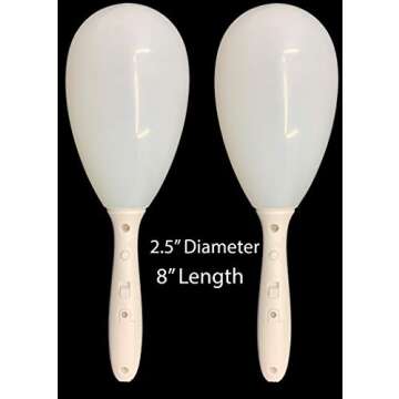 Pack of 2 Light Shakers LED Light Up Maracas - Choose From Multiple Modes: Solid Red, Green, and Blue; Plus COLOR CHANGE (Alternates Colors With Every Shake)