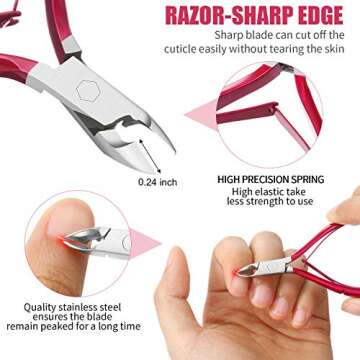 Mudder Nail Clipper False Nails Tip Cutter Set Cuticle Trimmer Nipper with Acrylic Clipper Cuticle P...