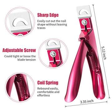 Mudder Nail Clipper False Nails Tip Cutter Set Cuticle Trimmer Nipper with Acrylic Clipper Cuticle Pusher Scraper Stainless Steel Cuticle Remover Manicure Pedicure Tools Kit for Salon Home Art Design