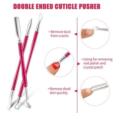 Mudder Nail Clipper False Nails Tip Cutter Set Cuticle Trimmer Nipper with Acrylic Clipper Cuticle Pusher Scraper Stainless Steel Cuticle Remover Manicure Pedicure Tools Kit for Salon Home Art Design