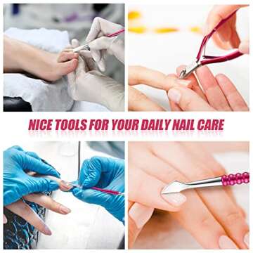 Mudder Nail Clipper False Nails Tip Cutter Set Cuticle Trimmer Nipper with Acrylic Clipper Cuticle Pusher Scraper Stainless Steel Cuticle Remover Manicure Pedicure Tools Kit for Salon Home Art Design