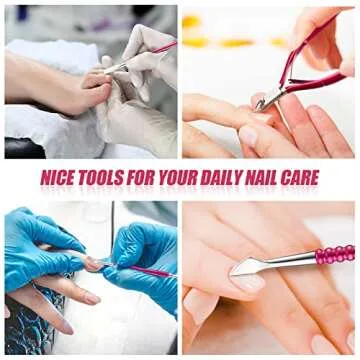 Mudder Nail Clipper False Nails Tip Cutter Set Cuticle Trimmer Nipper with Acrylic Clipper Cuticle Pusher Scraper Stainless Steel Cuticle Remover Manicure Pedicure Tools Kit for Salon Home Art Design