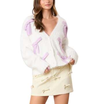 Y2K Oversized 3D Flower Crochet Cardigan - Cute Knit Fall/Winter