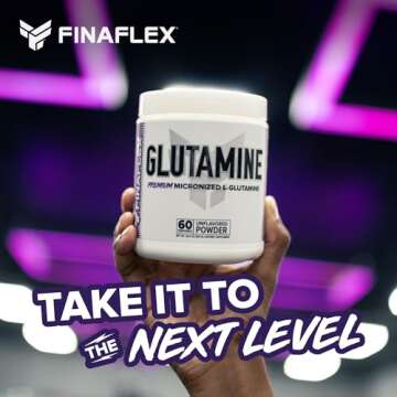 FINAFLEX Pure GLUTAMINE, Unflavored - 10.6 oz - Ultimate Muscle Recovery Powder - Reduces Muscle Breakdown & Supports Nitrogen Levels - 100% Pure L-Glutamine - 60 Servings