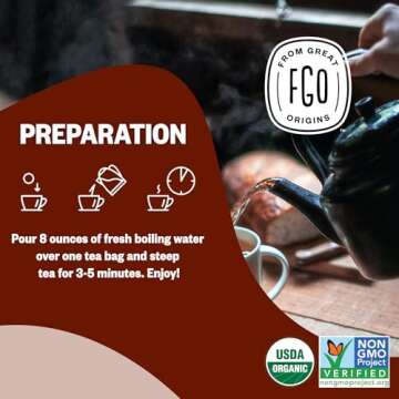 FGO Organic Oolong Tea, 100 Count, Eco-Conscious Tea Bags, Caffeine Free, Packaging May Vary (Pack of 1)