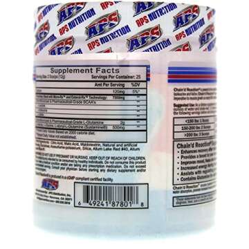 Chain'd Reaction BCAA Powder - Muscle Building Amino Acid Recovery Aid for More Strength & Size, Rocket Pop, 300 Gram