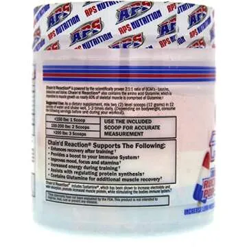 Chain'd Reaction BCAA Powder - Muscle Building Amino Acid Recovery Aid for More Strength & Size, Rocket Pop, 300 Gram