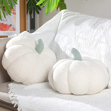 Queekay 2 Pcs Thanksgiving Pumpkin Pillow Set - Soft 3D Decor for Home